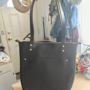 Portland Leather Elegant Brown Leather Tote Bag